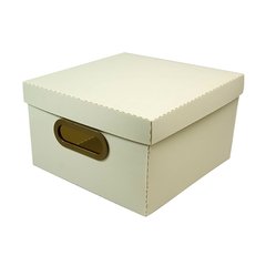 Caixa Organizadora Linho Pequena bege 25 x 25 x 15cm cod. 2204 G