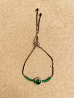 pulseira pedra verde esmeralda