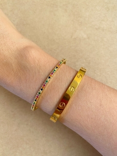 bracelete rainbow folheado a ouro 18k - comprar online