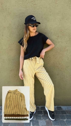 Pantalon de lino con lazo