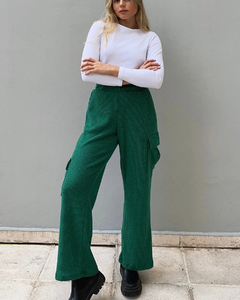 Pantalon cargo de lanilla