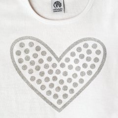 remera niña blanca corazón glitter plata navidad año nuevo