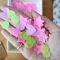 confetti fiestas corazón estrella círculo papel de seda confettito