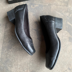Scarpin confort couro preto - Lumendonça Calçados