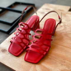 Sandália vazada vermelho - Lumendonça Calçados