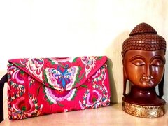 Carteira Indiana clutch bohochic pink - comprar online