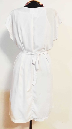 Vestido indiano curto branco com renda - loja online