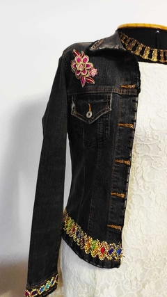 Jaqueta jeans Boho com apliques - loja online