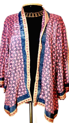 kimono curto em seda indiana