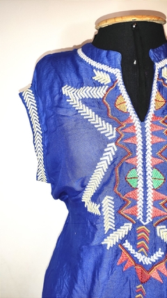 tunica boho azul marinho - comprar online