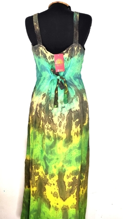 vestido indiano longo tiedye verde edição especial - comprar online