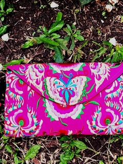 Carteira Indiana clutch bohochic pink