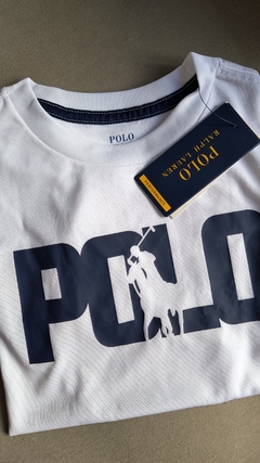 Camiseta Infantil Polo Ralph Lauren Branca Logo - comprar online