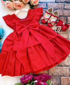 Vestido Vermelho Bebê em Laise - comprar online