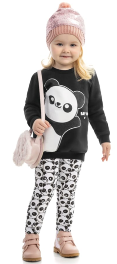 Conjunto Moletom/Legging Infantil Panda