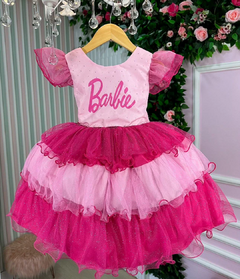 Vestido Barbie Pink Infantil Babados
