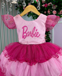 Vestido Barbie Pink Infantil Babados - comprar online