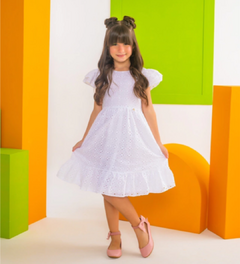 Vestido Infantil Laise Branco Bella - comprar online