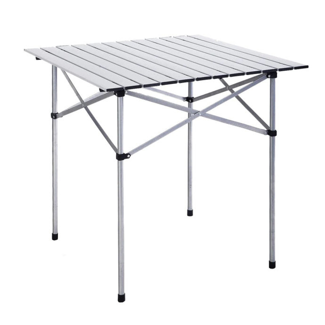 Mesa plegable enrollable de Aluminio 70 x 70 cm