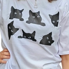 Camiseta Urso ou Gato Branca Malha Para Meninas na internet