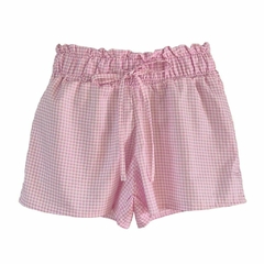 Short Xadrez Rosa em Tricoline