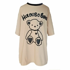 Camiseta Oversized Urso Bege Malha - comprar online