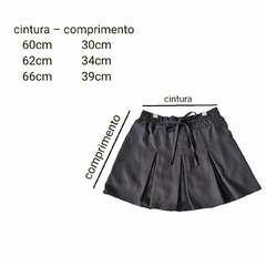 short-saia alfaiataria com pregas preto - Menina&Moça
