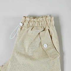 calça cargo feminina bolsos utilitario lateral bege - Menina&Moça