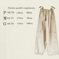calça cargo feminina bolsos utilitario lateral bege na internet