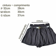 short-saia com pregas preto - Menina&Moça