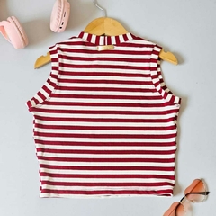 blusa cropped listrada cherry red - comprar online