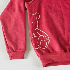 blusa moletom flanelado urso vermelha na internet
