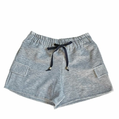 short cargo cinza moletom flanelado - comprar online