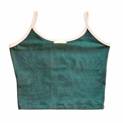 Blusa Regata Estrela Bordada Cropped Verde na internet