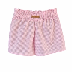 Short Xadrez Rosa em Tricoline - comprar online