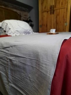 Pie de cama simple de tusor, color gris elefante - comprar online