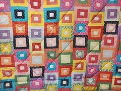 Colcha em patchwork artesanal - Blocos Coloridos - comprar online