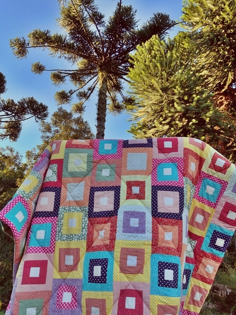 colchas en logcabin  Colcha de patchwork, Colchas patchwork casal, Colchas