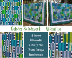 Imagem do Colcha em patchwork artesanal - Listras