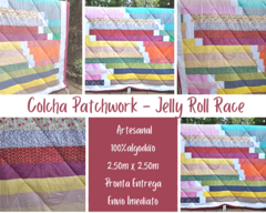 Imagem do Colcha em patchwork artesanal - Jelly Roll Race