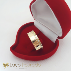 Par Aliança de Casamento Ouro 18k Quadrada 8mm - ALO01 - comprar online