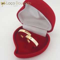 PAR ALIANÇA DE CASAMENTO OURO 18K QUADRADA - AL003 - comprar online