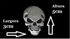 Kit 10 Adesivos Carro Moto Caveira Crânio Metal 3d Cromado - loja online