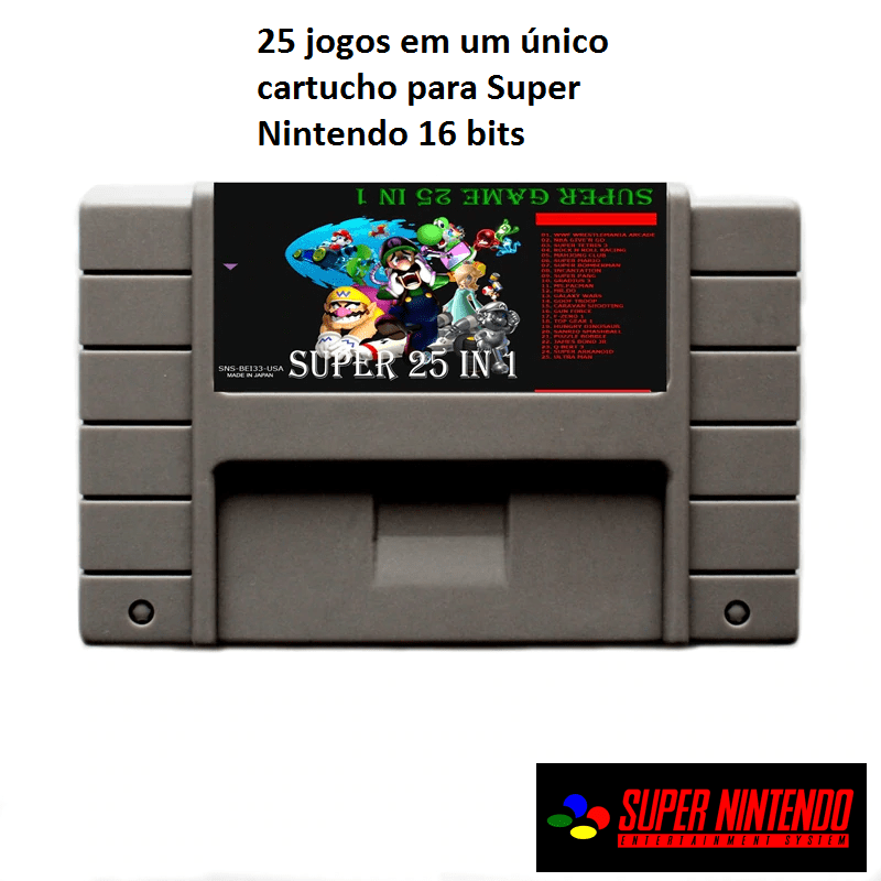 Cartucho Multi Jogos 8 Em 1 Super Nintendo Snes 003