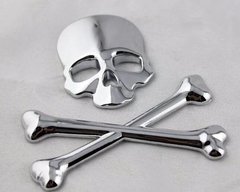 Adesivo Skull Caveira 3d Emblema Carro Moto Harley 883 Iron