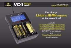 Carregador Pilha Bateria Xtar Vc4 Aa/aaa/c/d/18650/14500/340 - comprar online