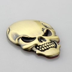 3 Adesivos Emblema Carro Moto Caveira Crânio Metal 3d Bronze na internet