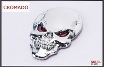 Kit 10 Adesivos Carro Moto Caveira Crânio Metal 3d Cromado na internet