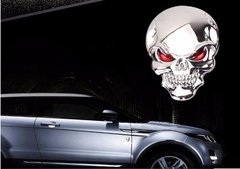 Kit 10 Adesivos Carro Moto Caveira Crânio Metal 3d Cromado - TUDO PRA MULTIMIDIA