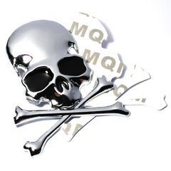 Emblema Adesivo Caveira Grande Skull 3d Carro Moto Metal - comprar online